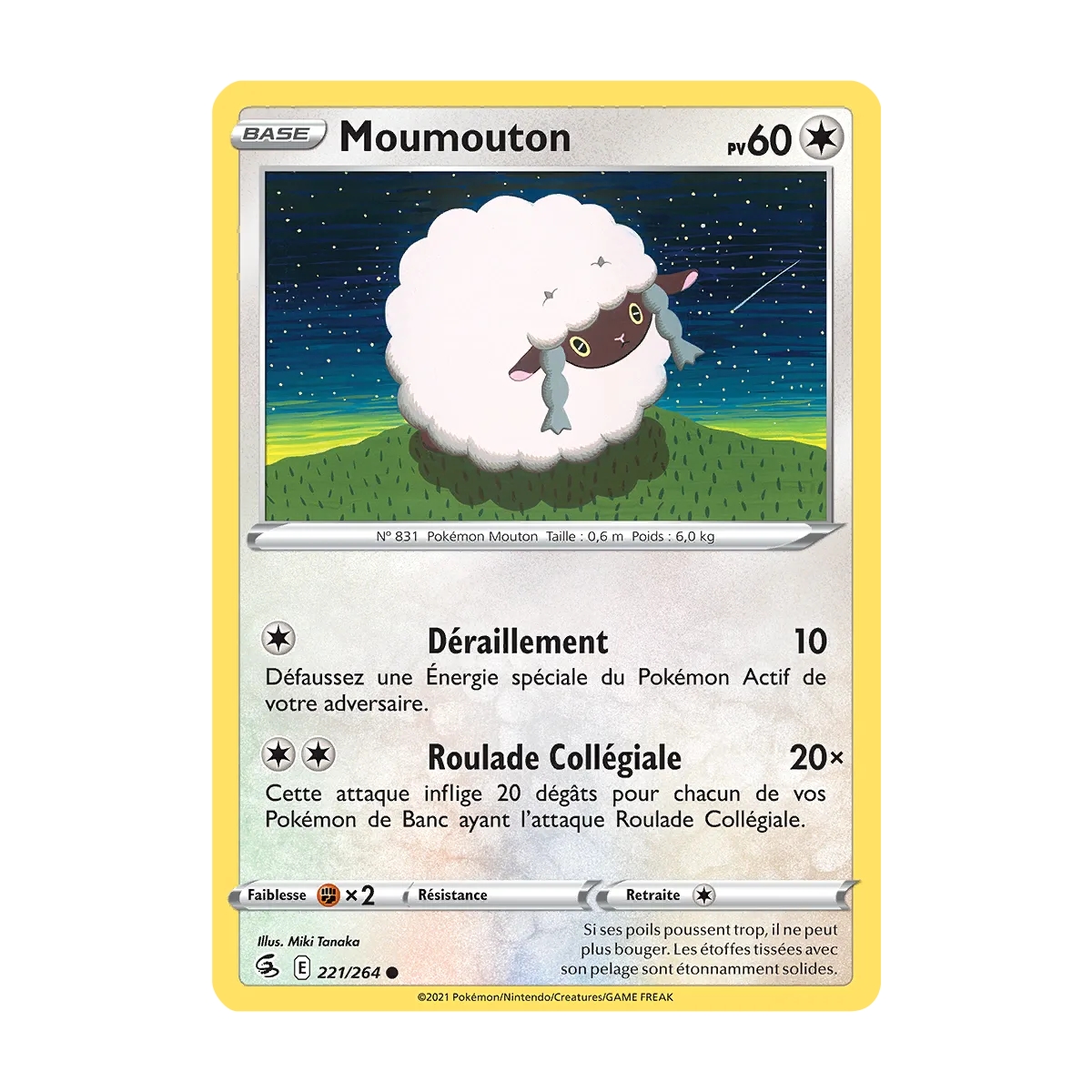 Moumouton 221/264 : Joyau Commune (Brillante) de l'extension Pokémon Poing de Fusion