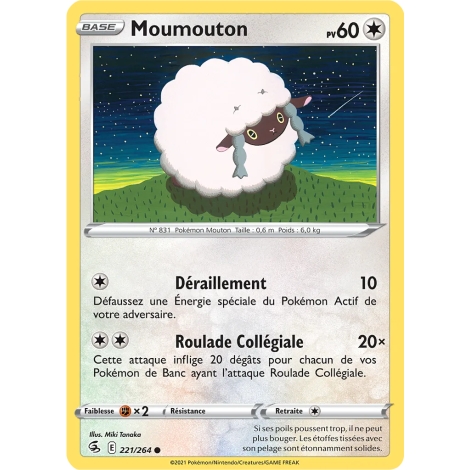 Moumouton 221/264 : Joyau Commune (Brillante) de l'extension Pokémon Poing de Fusion