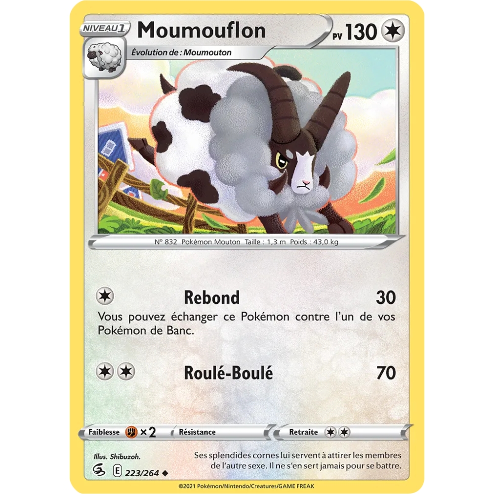 Moumouflon carte Peu commune Brillante de la série Poing de Fusion