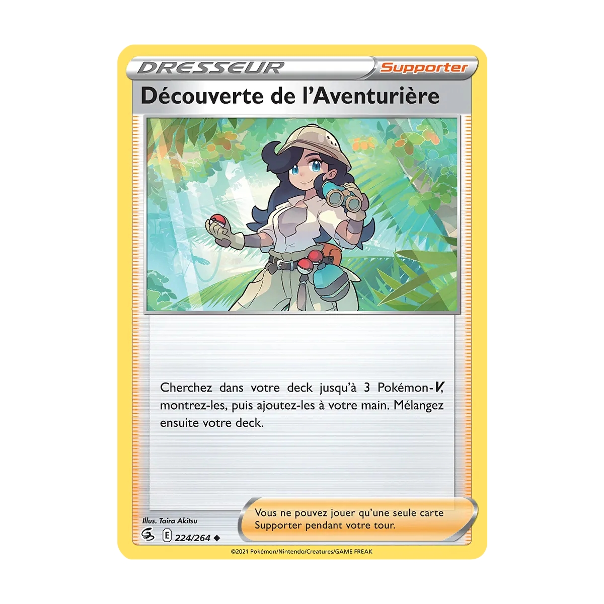 Découverte de l'Aventurière 224/264 : Joyau Peu commune (Brillante) de l'extension Pokémon Poing de Fusion