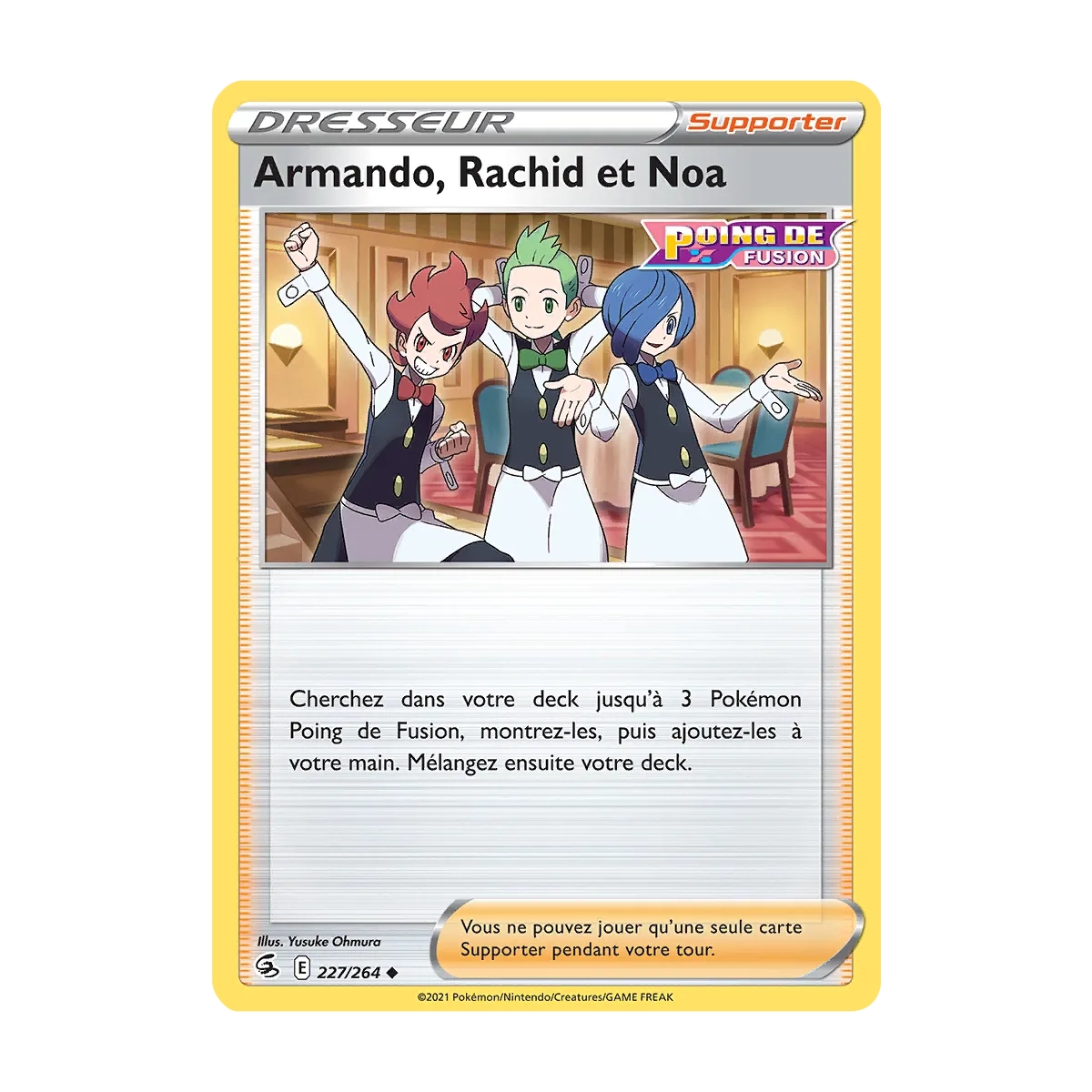 Carte Armando, Rachid et Noa - Peu commune (Brillante) de Pokémon Poing de Fusion 227/264