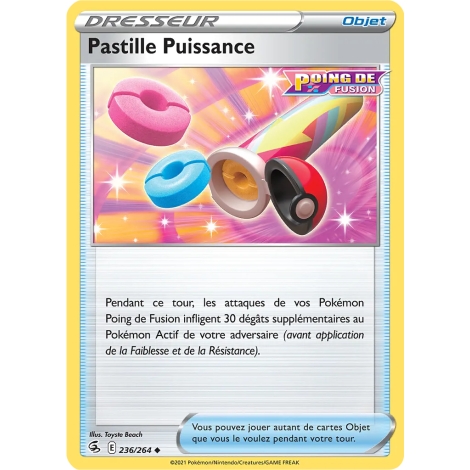 Découvrez Pastille Puissance, carte Peu commune (Brillante) de la série Poing de Fusion