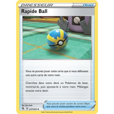 Carte Rapide Ball Brillante de Pokémon Poing de Fusion 237/264
