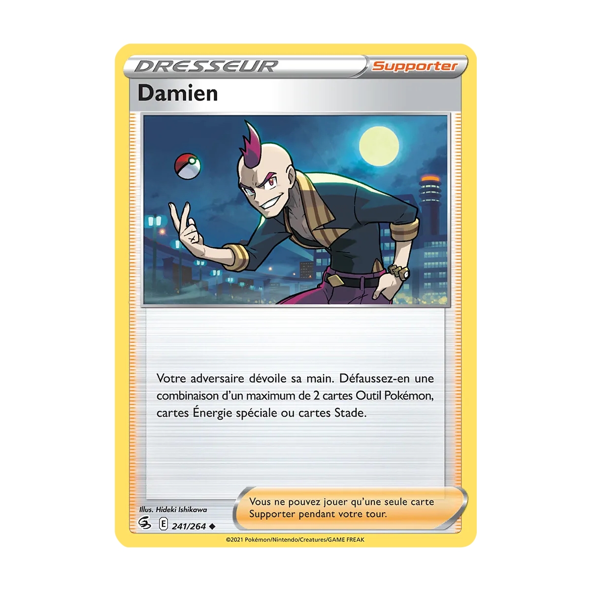 Damien 241/264 : Joyau Peu commune (Brillante) de l'extension Pokémon Poing de Fusion