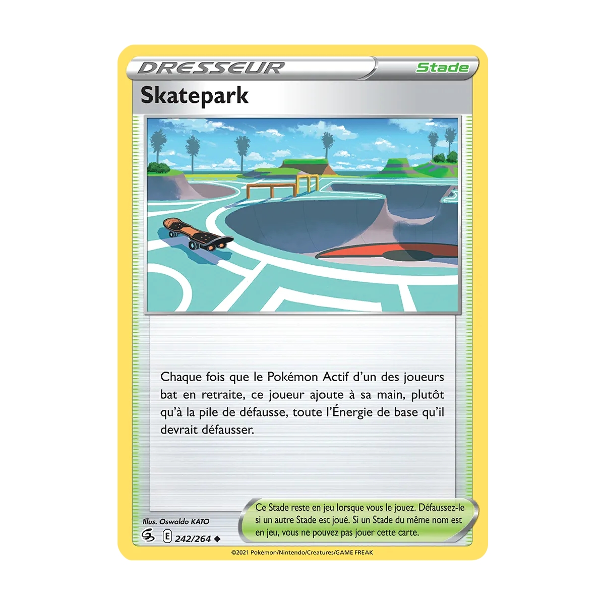 Carte Skatepark - Peu commune (Brillante) de Pokémon Poing de Fusion 242/264