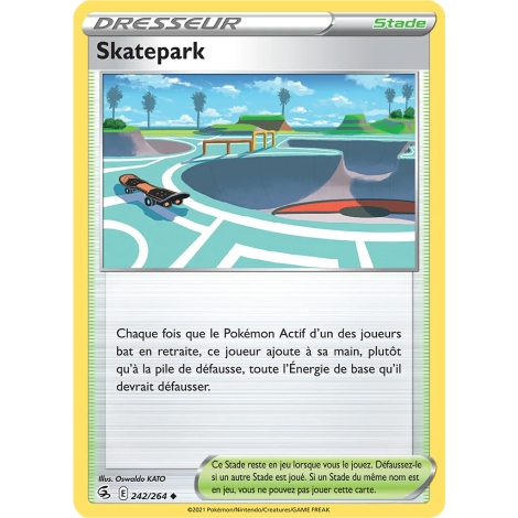 Carte Skatepark - Peu commune (Brillante) de Pokémon Poing de Fusion 242/264