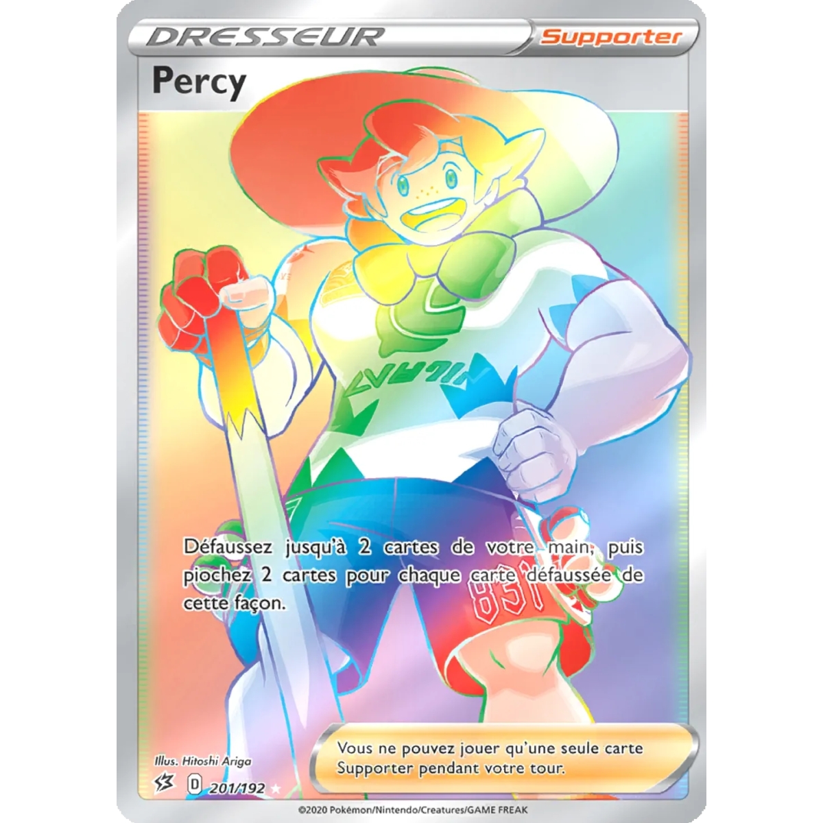 Percy 201/192 : Joyau Arc-en-ciel rare de l'extension Pokémon Épée et Bouclier Clash des Rebelles