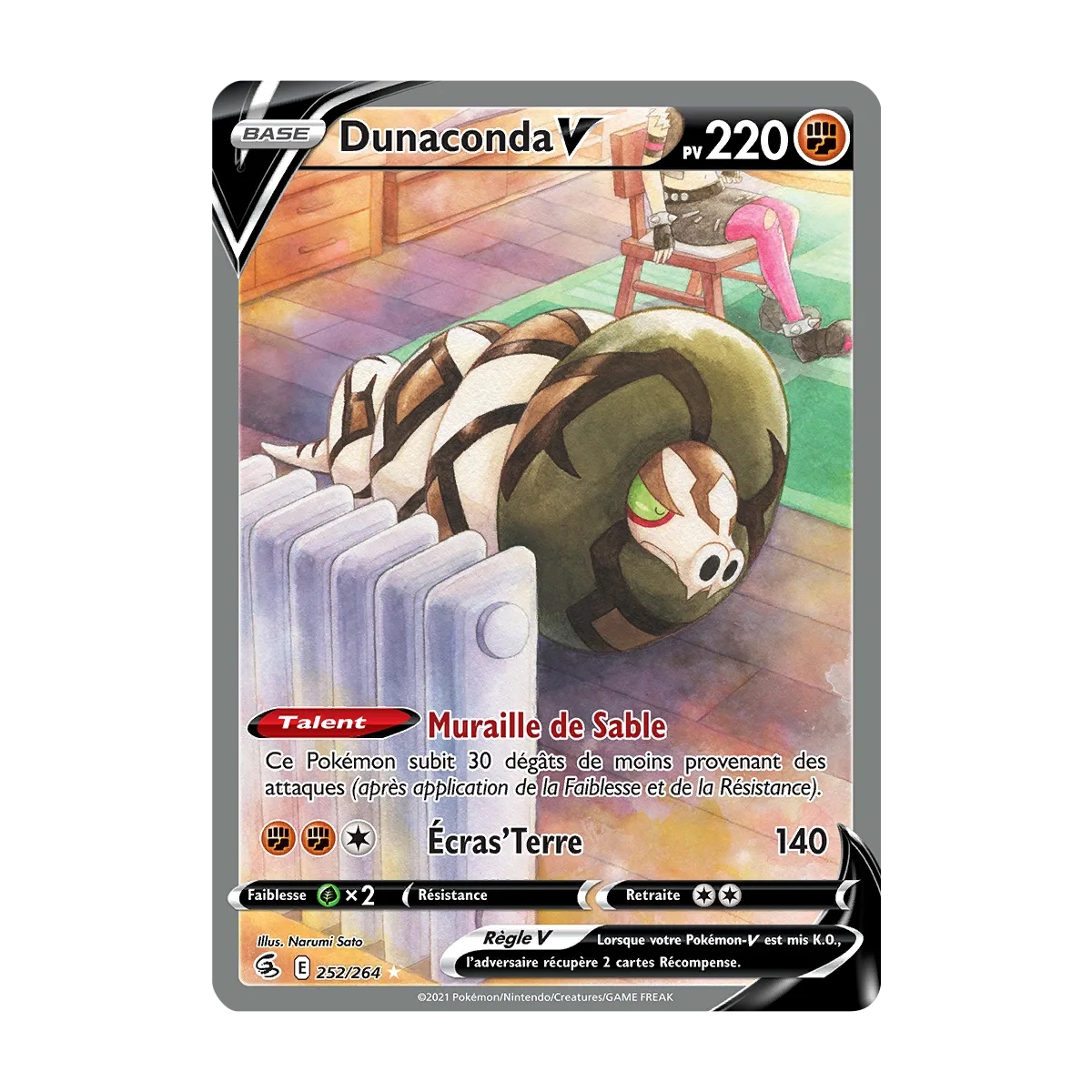 Carte Dunaconda - Ultra rare de Pokémon Poing de Fusion 252/264