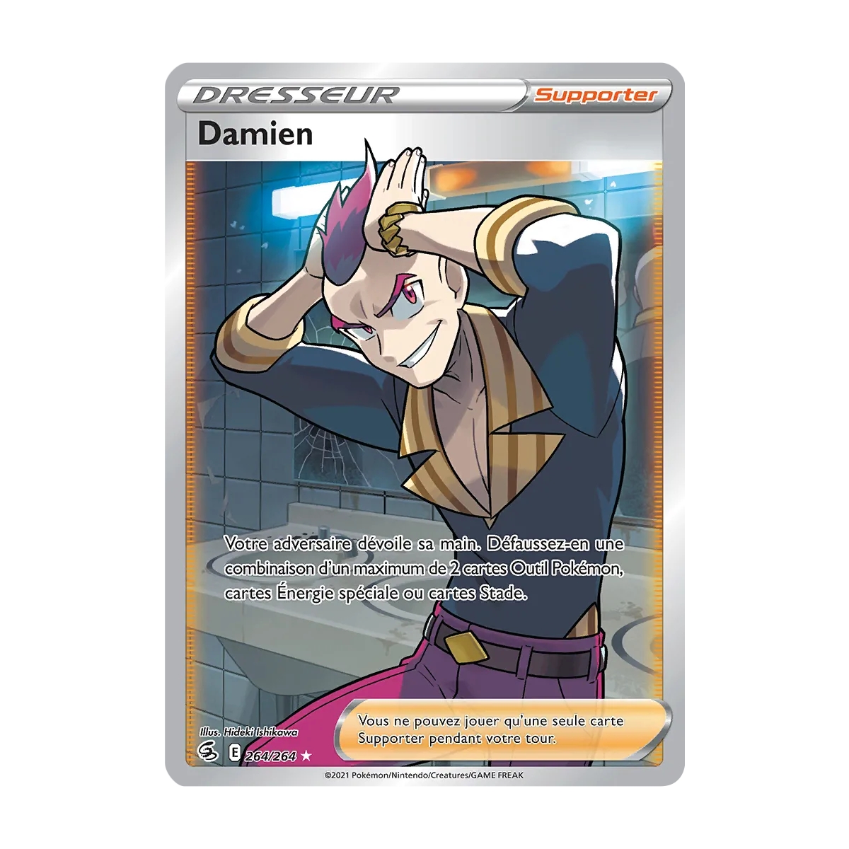 Damien 264/264 : Joyau Ultra rare de l'extension Pokémon Poing de Fusion