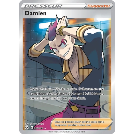 Damien 264/264 : Joyau Ultra rare de l'extension Pokémon Poing de Fusion