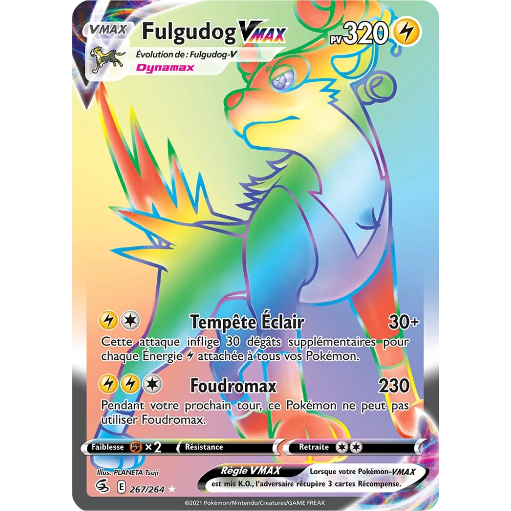 Carte Fulgudog - Arc-en-ciel rare de Pokémon Poing de Fusion 267/264