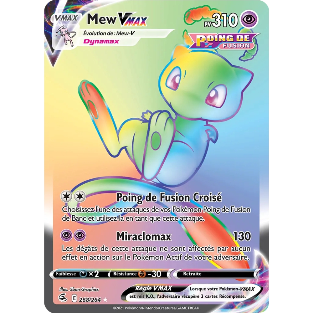 Découvrez Mew, carte Arc-en-ciel rare de la série Poing de Fusion