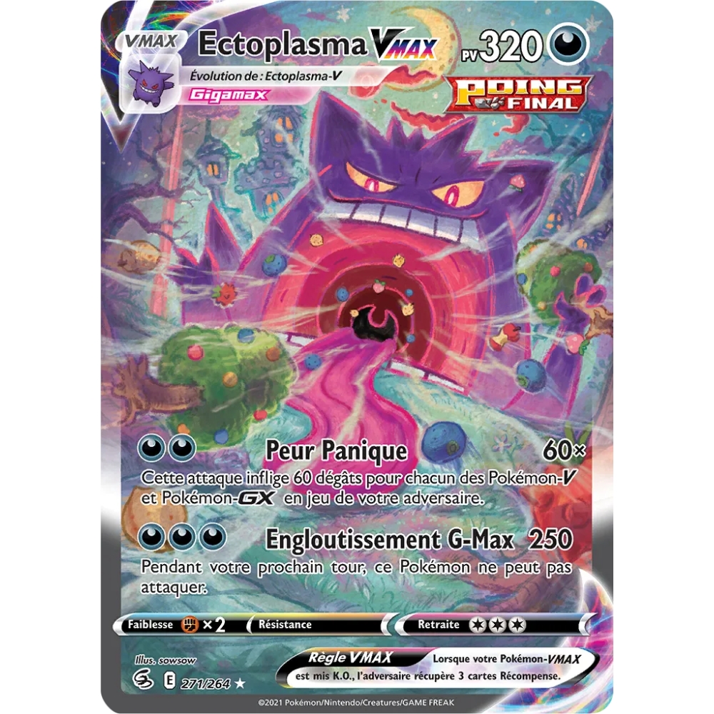 Carte Ectoplasma - Secrète rare de Pokémon Poing de Fusion 271/264