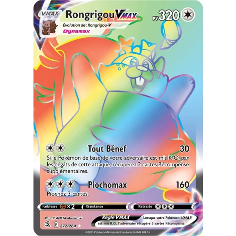 Rongrigou 272/264 : Joyau Arc-en-ciel rare de l'extension Pokémon Poing de Fusion