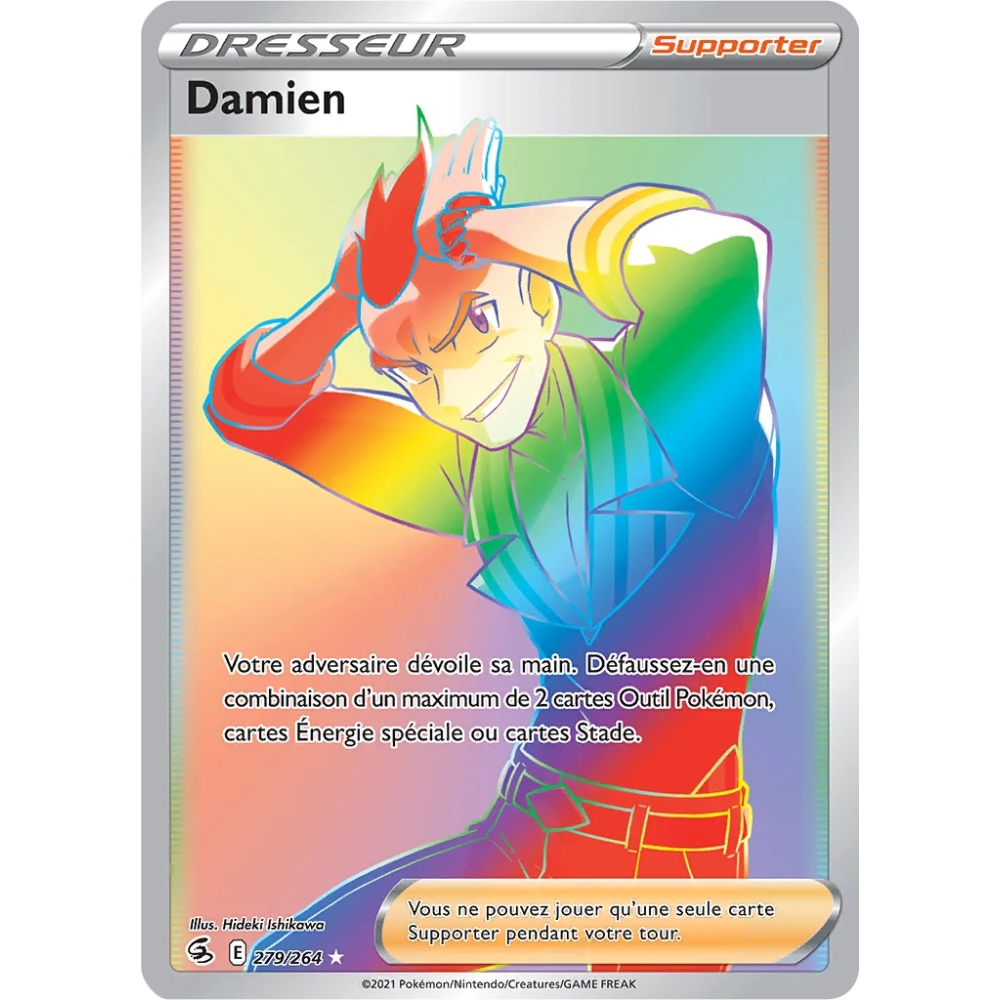 Découvrez Damien, carte Arc-en-ciel rare de la série Poing de Fusion