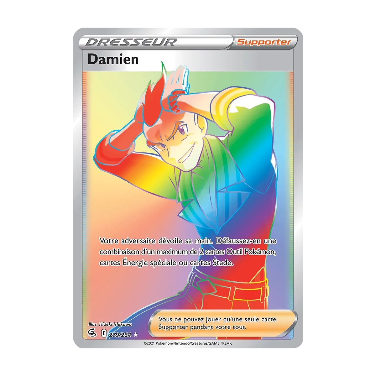 Découvrez Damien, carte Arc-en-ciel rare de la série Poing de Fusion