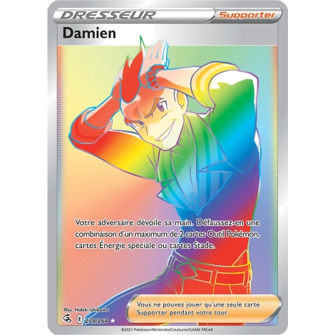 Découvrez Damien, carte Arc-en-ciel rare de la série Poing de Fusion