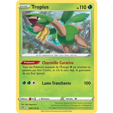 Carte Tropius - Peu commune (Brillante) de Pokémon Stars Étincelantes 005/172