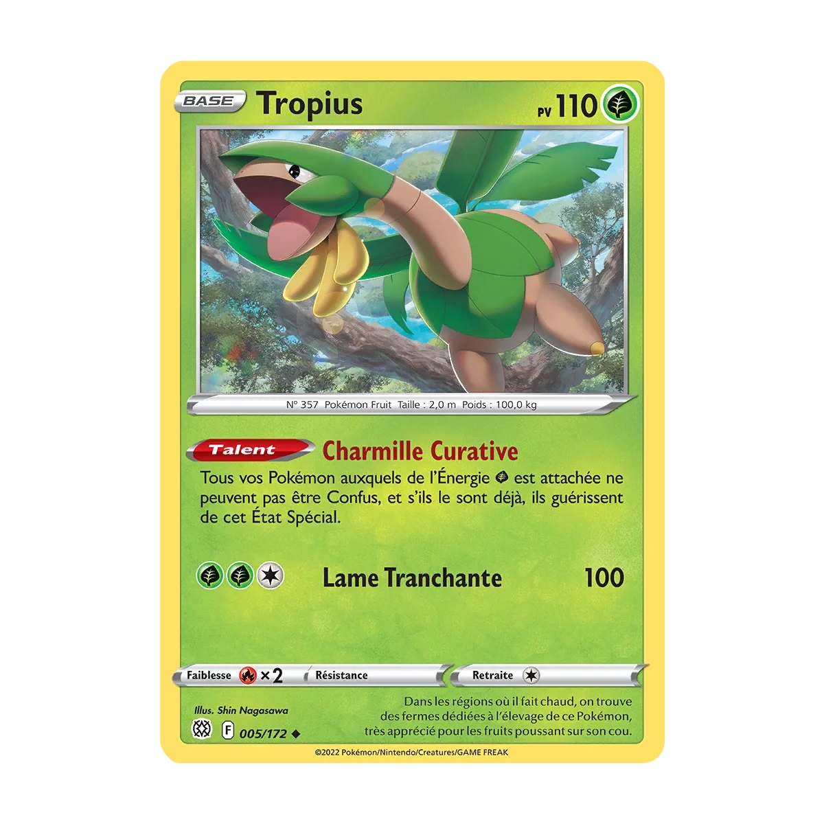 Carte Tropius - Peu commune (Brillante) de Pokémon Stars Étincelantes 005/172