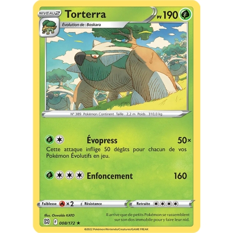 Torterra 008/172 rare de l'extension Pokémon Stars Étincelantes