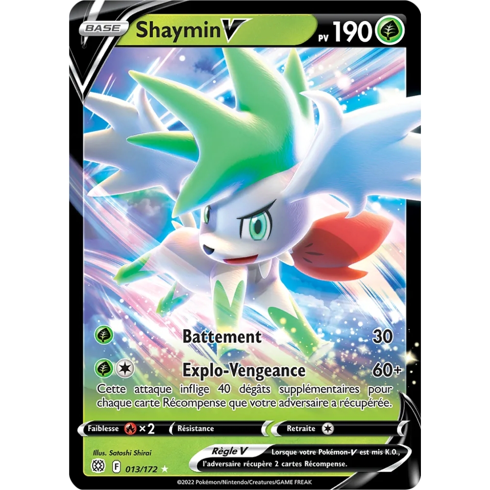 Shaymin, carte Holographique rare V de la série Stars Étincelantes