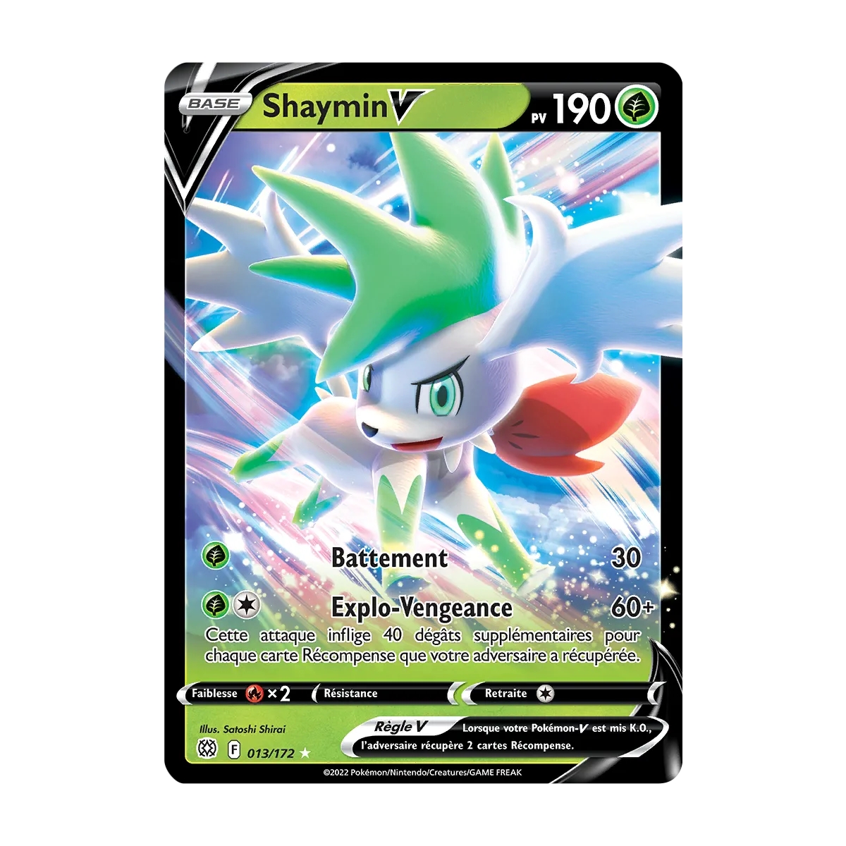 Shaymin, carte Holographique rare V de la série Stars Étincelantes