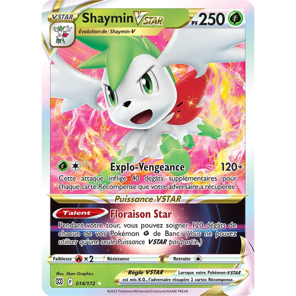 Shaymin Holographique rare STAR de Pokémon Stars Étincelantes 014/172