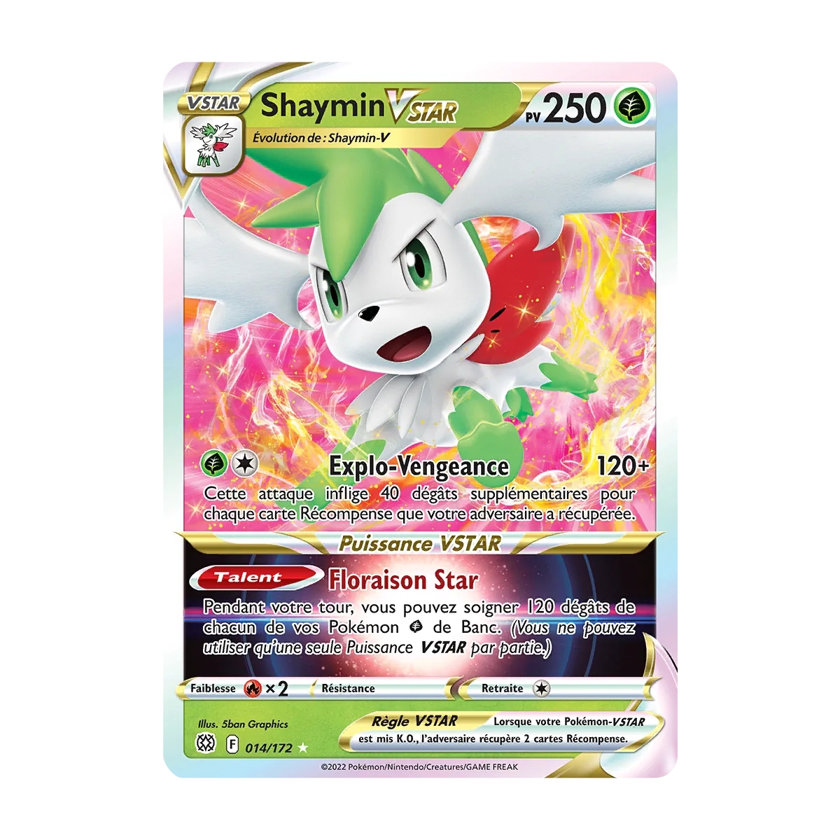 Shaymin Holographique rare STAR de Pokémon Stars Étincelantes 014/172