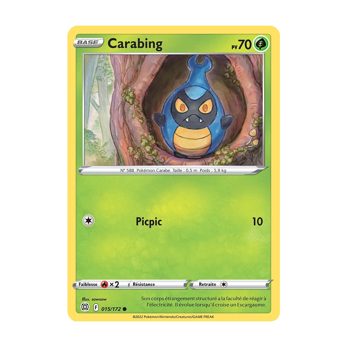 Carte Carabing - Commune (Brillante) de Pokémon Stars Étincelantes 015/172