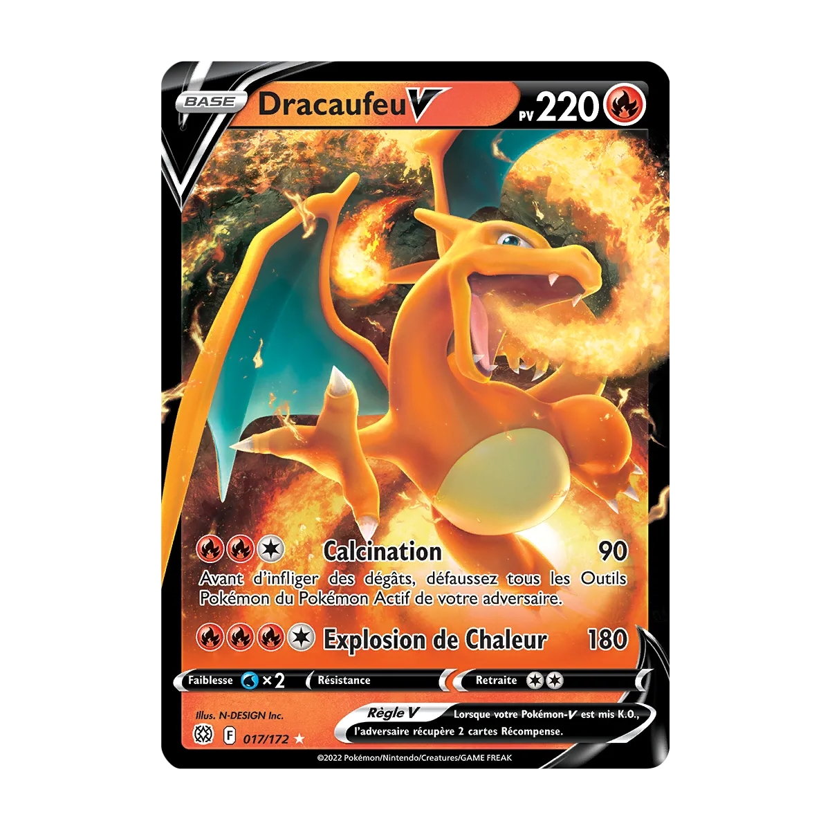 Dracaufeu 017/172 : Joyau Holographique rare V de l'extension Pokémon Stars Étincelantes