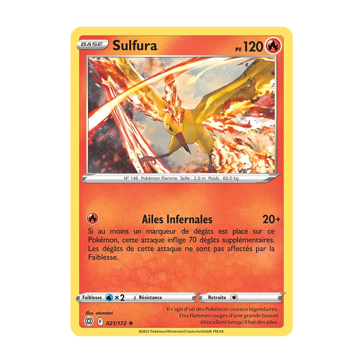 Carte Sulfura Holographique rare de Pokémon Stars Étincelantes 021/172