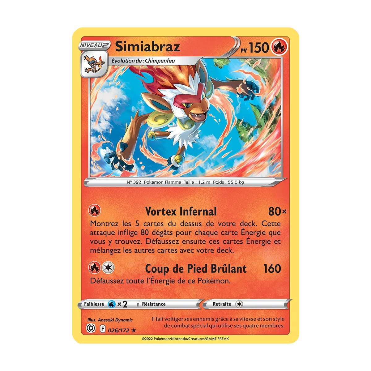 Simiabraz 026/172 rare de l'extension Pokémon Stars Étincelantes