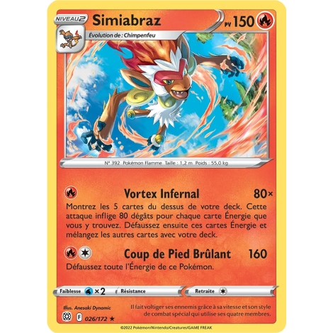 Simiabraz 026/172 rare de l'extension Pokémon Stars Étincelantes