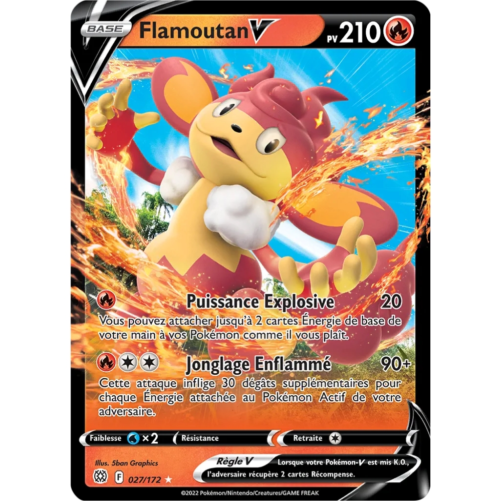 Flamoutan Holographique rare V de Pokémon Stars Étincelantes 027/172