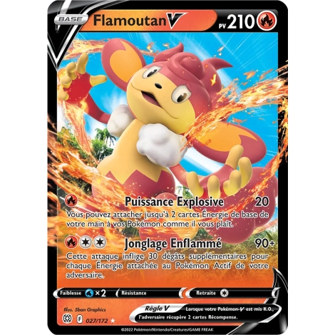 Flamoutan Holographique rare V de Pokémon Stars Étincelantes 027/172