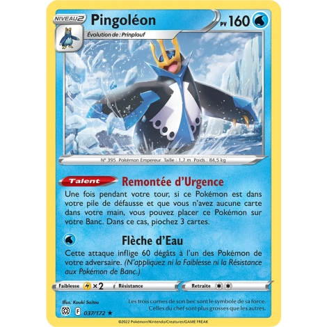 Carte Pingoléon rare de Pokémon Stars Étincelantes 037/172