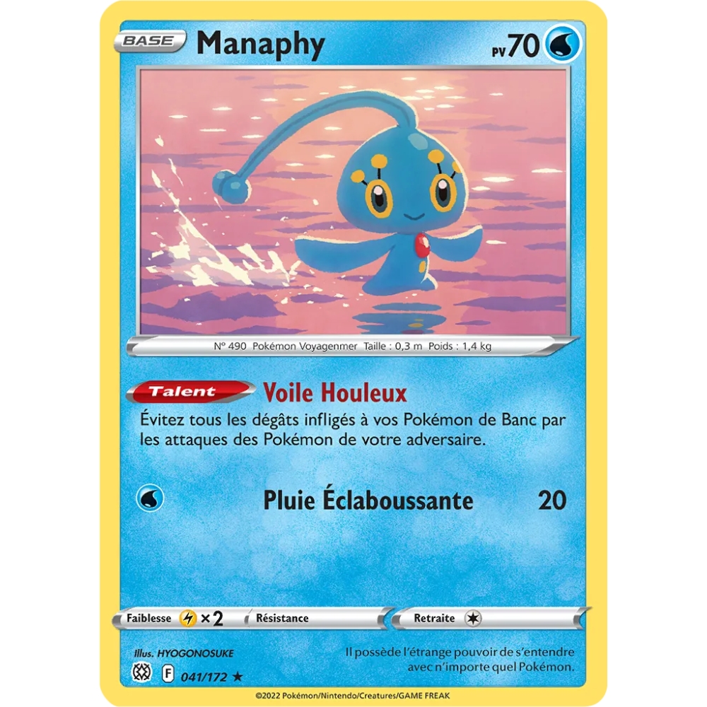 Découvrez Manaphy, carte Rare (Brillante) de la série Stars Étincelantes