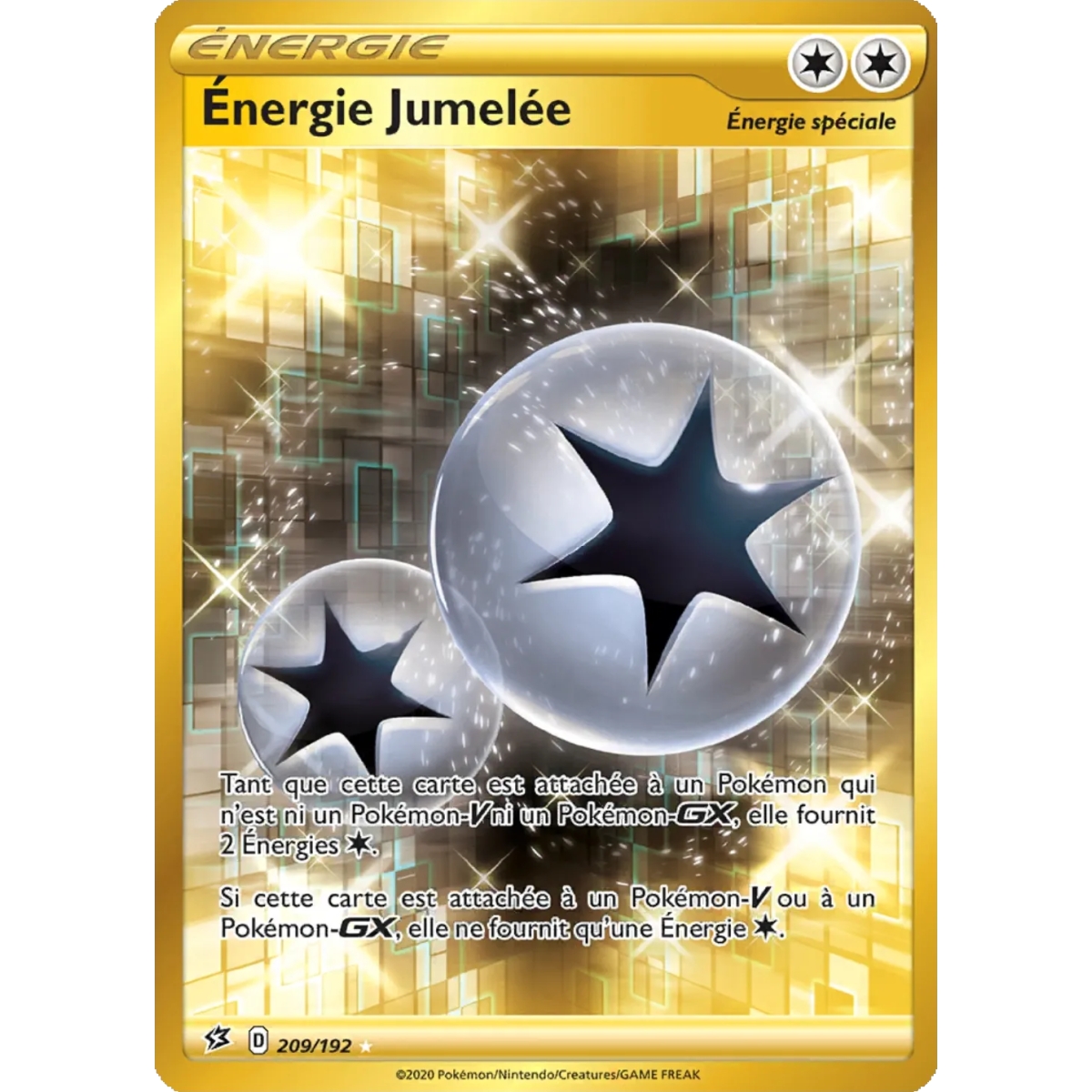 Énergie Jumelée 209/192 : Joyau Secrète rare de l'extension Pokémon Épée et Bouclier Clash des Rebelles