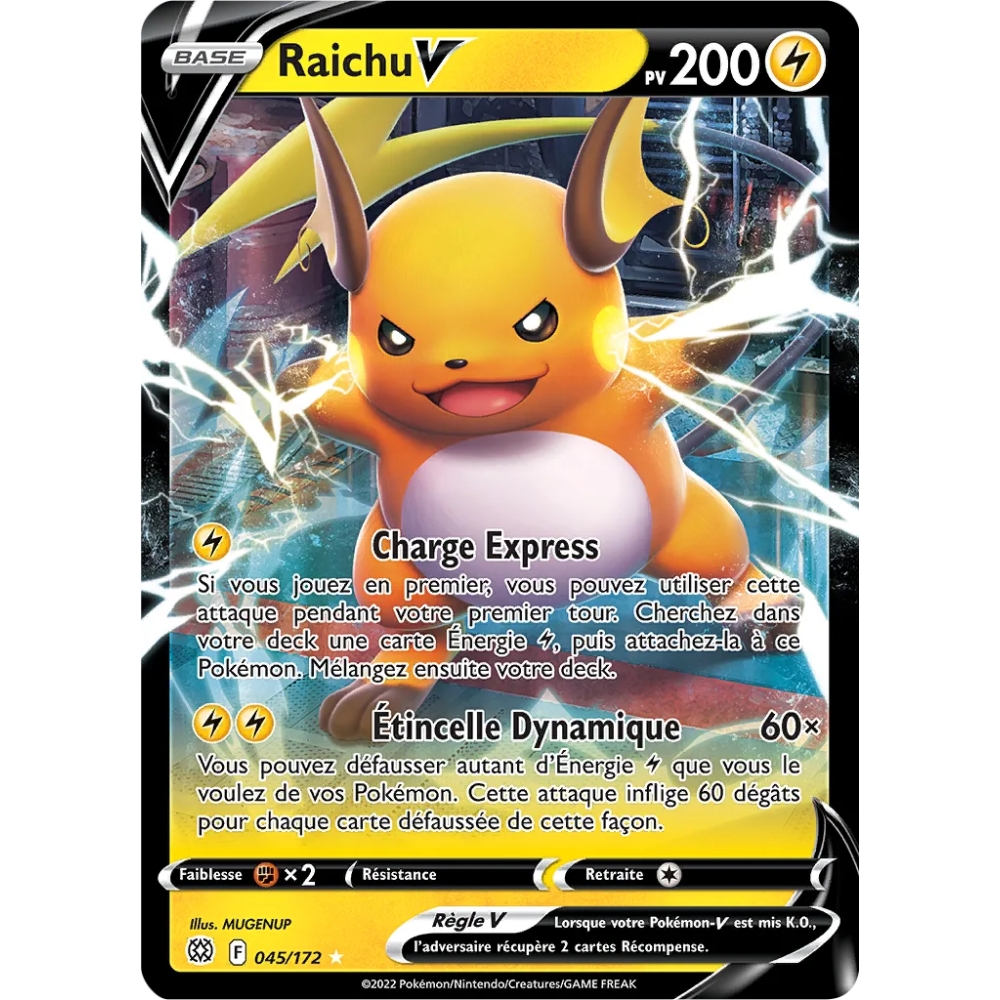 Raichu, carte Holographique rare V de la série Stars Étincelantes