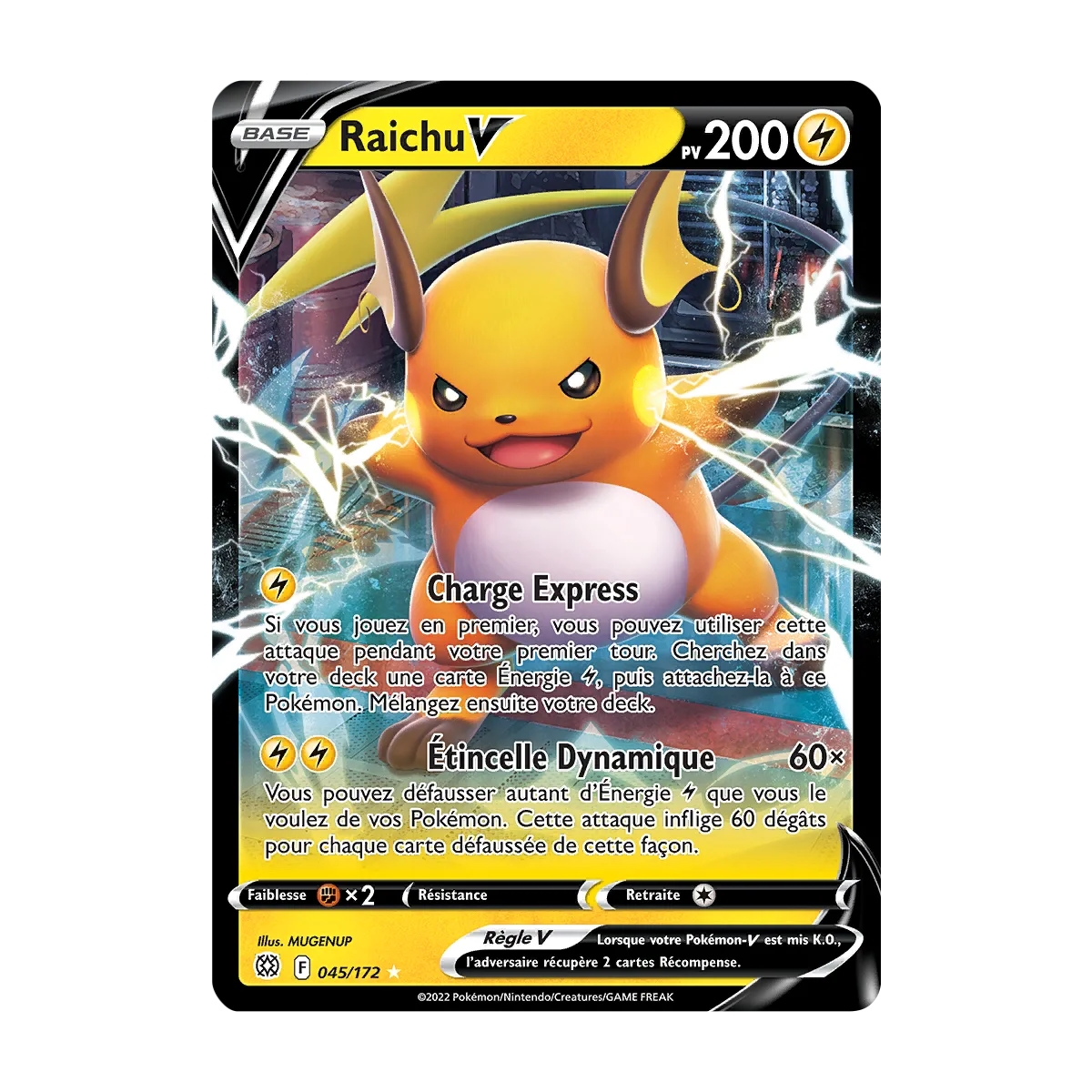 Raichu, carte Holographique rare V de la série Stars Étincelantes