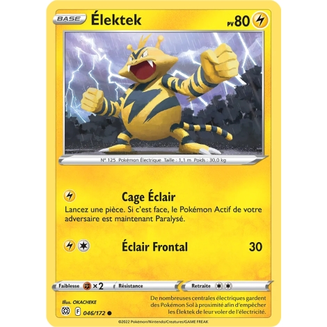 Carte Élektek - Commune (Brillante) de Pokémon Stars Étincelantes 046/172