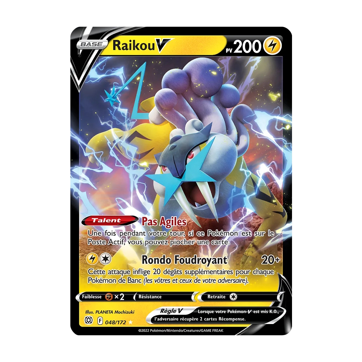 Raikou 048/172 : Joyau Holographique rare V de l'extension Pokémon Stars Étincelantes