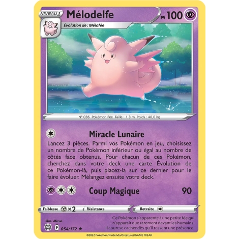 Carte Mélodelfe - Rare (Brillante) de Pokémon Stars Étincelantes 054/172