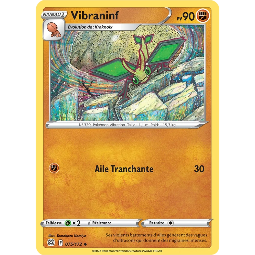 Carte Vibraninf - Peu commune (Brillante) de Pokémon Stars Étincelantes  075/172