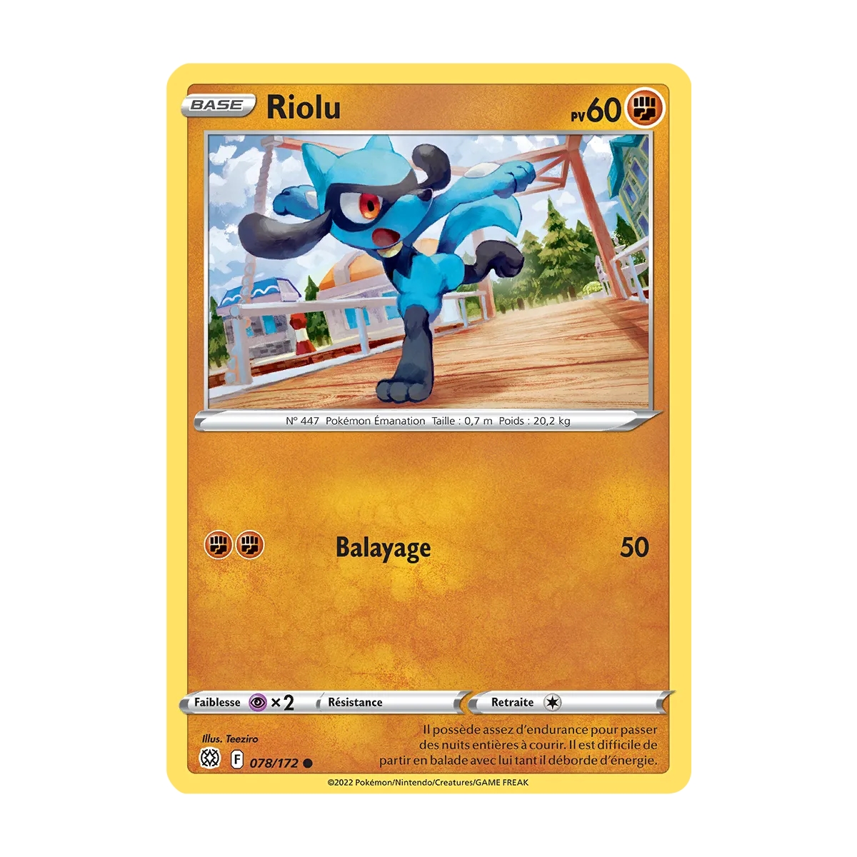 Carte Riolu - Commune (Brillante) de Pokémon Stars Étincelantes 078/172