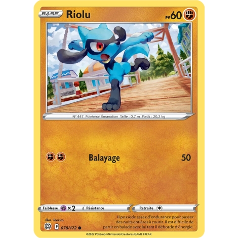 Carte Riolu - Commune (Brillante) de Pokémon Stars Étincelantes 078/172