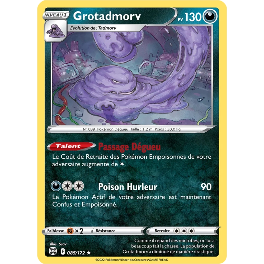 Grotadmorv 085/172 : Joyau Rare (Brillante) de l'extension Pokémon Stars Étincelantes