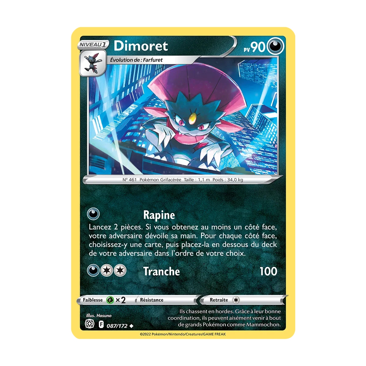 Carte Dimoret - Peu commune (Brillante) de Pokémon Stars Étincelantes 087/172