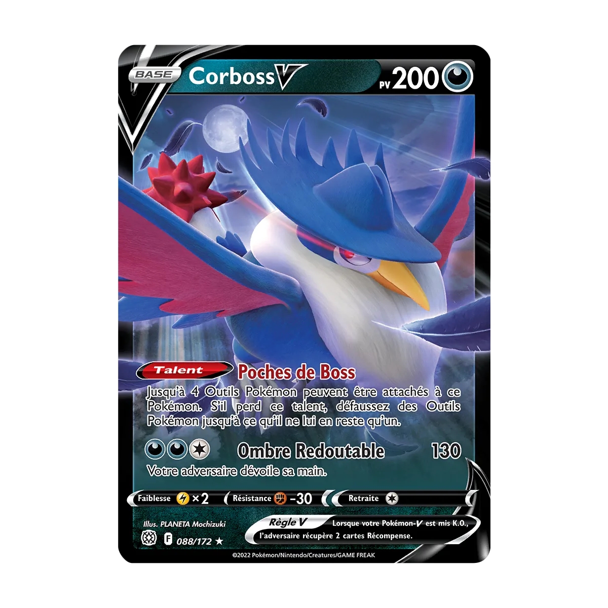 Corboss - Holographique rare V de Pokémon Stars Étincelantes 088/172