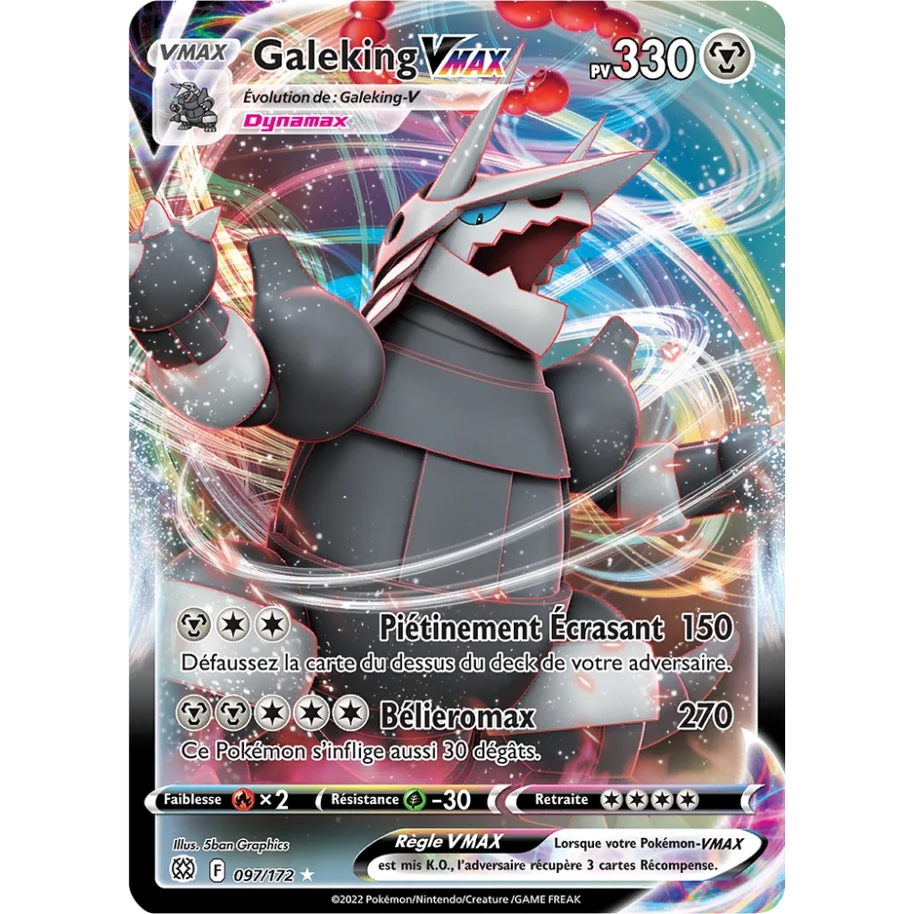 Galeking Holographique rare VMAX de Pokémon Stars Étincelantes 097/172